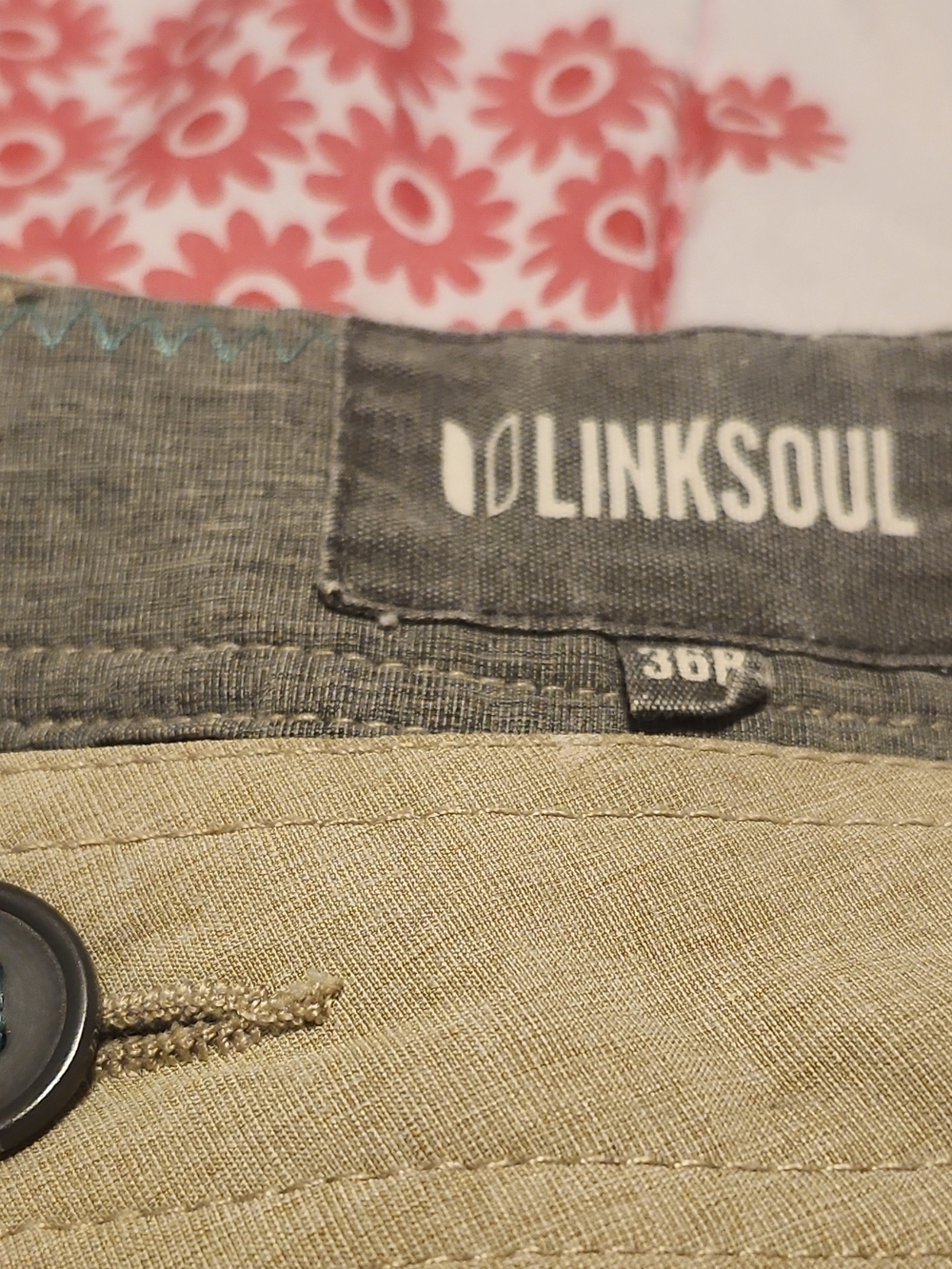 Linksoul Khaki Shorts with Gray Waistband